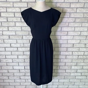 Vintage Little Black Cocktail Dress Lined Dolman Sleeves Union Made Size 4 Retro - Picture 1 of 24