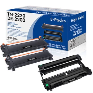 2 Toner+Trommel TN-2220 DR2200 compatible with Brother HL2240 MFC7360N MFC7460DN - Bild 1 von 1