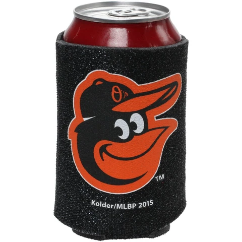 BALTIMORE ORIOLES BLACK GLITTER CAN COOLERS KOOZIES 2PACK FREE SHIPPING!! Cover