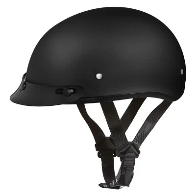 Casco de motocicleta media carcasa XL gorra calavera lisa X-grande visera negra opaca HB Foto 1 de 4