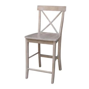 X-Back Thekenhöhe Hocker - 24" Sitzhöhe, gewaschen grau taupe - Bild 1 von 8