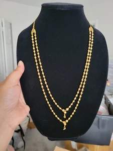 22k Gold plated rani haar necklace Indian Nepali Bollywood Indian Pakistani - Picture 1 of 7