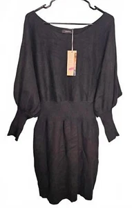 DOKOTOO Women's Black Lantern Sleeve Sweater Dress Size XL - Picture 1 of 9