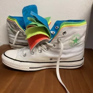 Converse Chuck Taylor Quad Fold Hi Tops Shoes White/Neon US 8 Women / US 6 Men - Picture 1 of 24