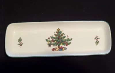 NIKKO Navidad 9" Como Nuevo Bandeja Caramelo Baratija Plato Árbol de Navidad Hecho en Japón Foto 1 de 4