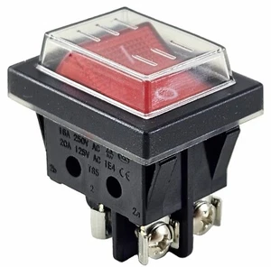 Interruptor basculante con cubierta impermeable y conexión a tornillo 4pin 16A 250 - Imagen 1 de 6