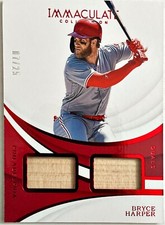 2019 Immaculate Collection Duals Memorabilia Bat Red /25 Bryce Harper #ID-BH