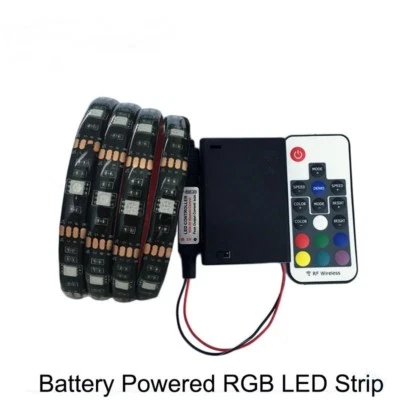 Battery powered LED Strip 5050 RGB 1M LED Flexible Strip Tape String Light DC5V - Image 1 of 4