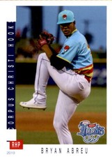 2019 Corpus Christi Hooks Grandstand #1 Bryan Abreu Dominican Republic DR Card