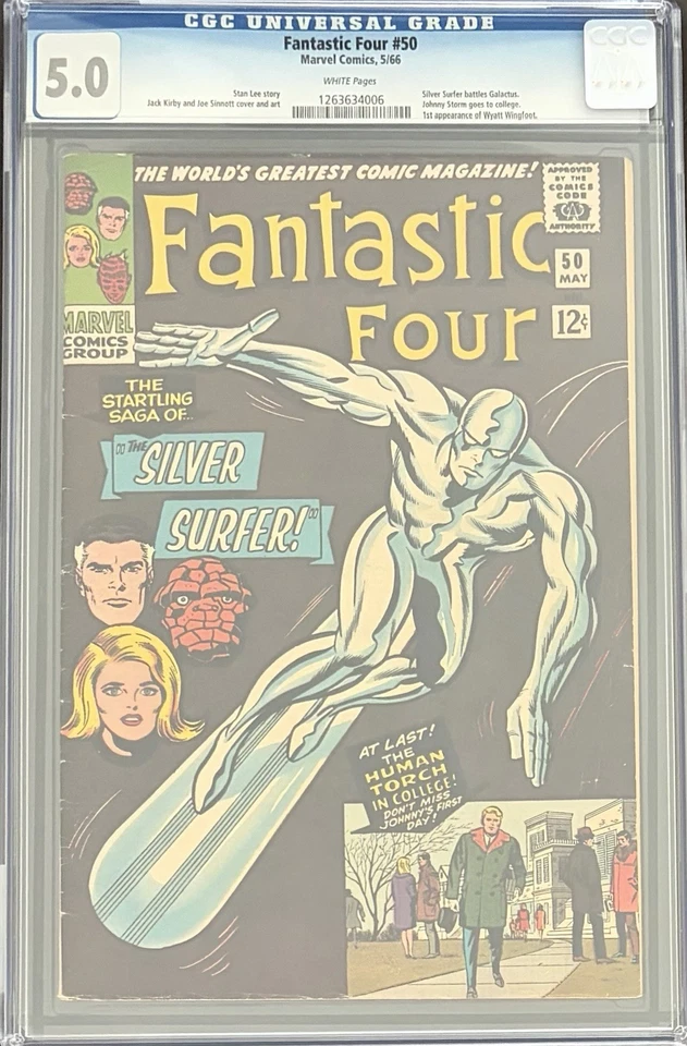 Marvel Fantastic Four #50 1966 Comic CGC 5.0 Silver Surfer vs Galactus - Image 1 of 2
