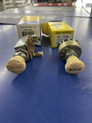 Interruptor de faro y limpiaparabrisas Rat Rod/Hot Rod vintage Cole Hersee HD Foto 1 de 3