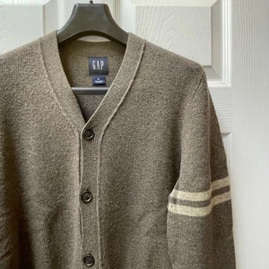 Vintage Gap Men's Sz M Arm Striped Cardigan Wool Cashmere Blend Grandpacore - Picture 1 of 12