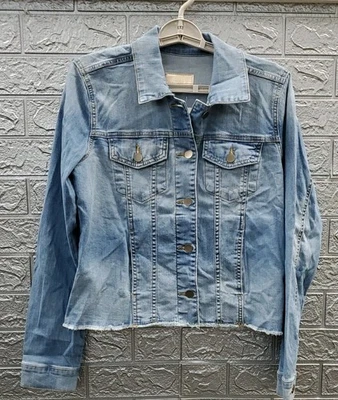 New Kut From The Kloth Julia Crop Denim Jacket Blue Size S - Image 1 of 4