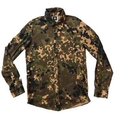 Adidas Originals Flex Camo Shirt Men Size M Camouflage Snap Rider Skateboarding - Image 1 of 4