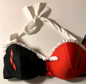 Top reggiseno DC Comics taglia S donna Harley Quinn con volant SOLO stampa diamante fiocco bianco - Foto 1 di 6