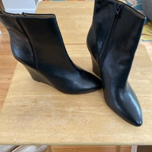 Ann Taylor - Size 11 - Black Emerson Wedge Bootie - inside rubber sole has wear - Picture 1 of 10