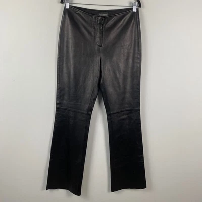Pantalones bootcut Classiques Entier negros de cuero genuino talla 8 tiro medio Foto 1 de 4
