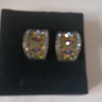 Pendientes perforados de medio aro maestro cristal Heidi Daus de colección con cristales firmados✨ Foto 1 de 4