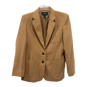Blazer Lauren Ralph Lauren Mujer 12 Marrón Cabello Camel Chaqueta Abotonada Forrada EE. UU. - Imagen 1 de 15