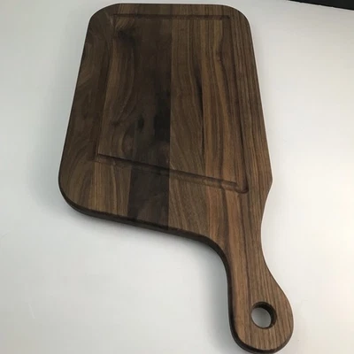 Large Walnut Cutting Board With Handle And Juice Groove Charcuterie Block USA - Image 1 of 4