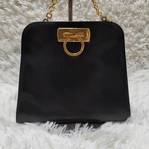 Salvatore Ferragamo Schultertasche Handtasche Gancini schwarz echt Leder Damen - Bild 1 von 10