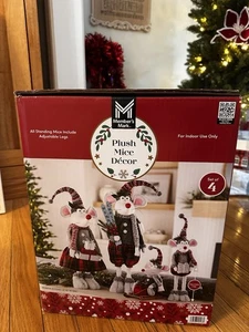 Sams SÜSSE Plüsch Mäuse Dekor, stehende Mäuse mit verstellbaren Beinen, 4er Set in Box Mark - Bild 1 von 2