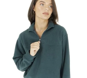 Brave Soul Women Nina Sweatshirt Deep Green Size M - Picture 1 of 1
