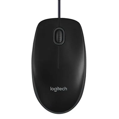 Logitech B100 800DPI Optical Basics 3-BUTTON Ambidextrous USB Mouse Very Good - Image 1 of 4