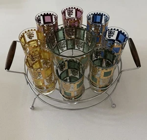 Vintage 1960er West Virginia Glass Co. Bargeschirr Set MCM King Henry VIII 10 Teile - Bild 1 von 8