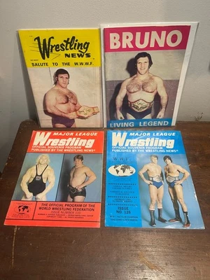 W.W.F. Vintage Major League programs, Bruno, Hogan, Andre The Giant Rare lot! - Image 1 of 4