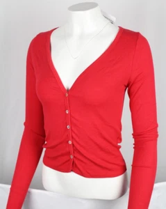 LAmade Clothing Women's Ribbed Button Front T Shirt Size Medium Red - Picture 1 of 5