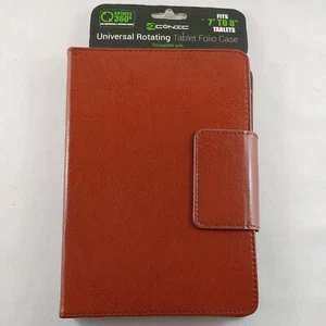 Aconic Universal Rotating Tablet Folio Case Fits 7-8" iPad Mini Brown New b8 - Imagen 1 de 7