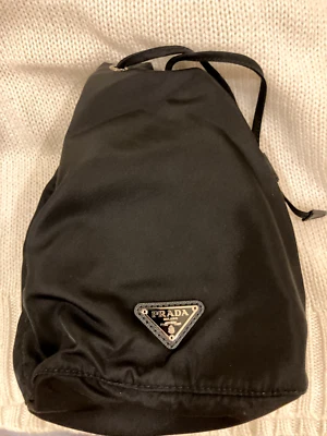 Pre-Owned Prada 1N0369 Vela Nero Black Drawstring Bucket Bag/Cosmetic Bag - Image 1 of 4