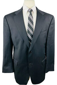 Austin Reed London Mens 44R Solid Black Wool Blazer Sport Coat Suit Jacket