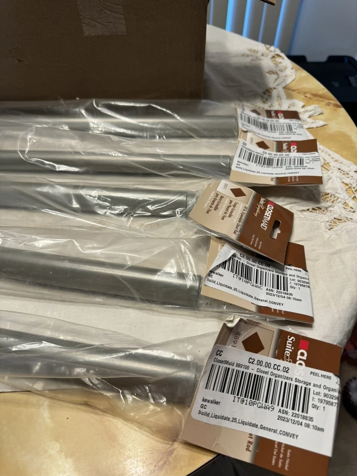 ClosetMaid Impressions 30in - 48in Satin Nickel Adjustable Teardrop Closet Rod