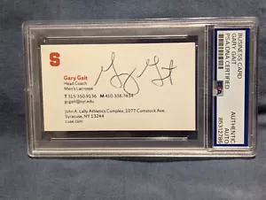 Gary Gait Autograph Syracuse Lacrosse Business Card Signed PSA DNA - Picture 1 of 2
