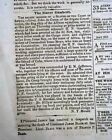 H.N. GAMBRILL Slaver Slaves Ship Captured by USS Constitution 1854 old Newspaper