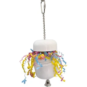 1120 trituradora de tazas pequeñas - juguete de jaula para pájaros colgantes de forrajeo hecho a mano - Imagen 1 de 3