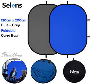 SELENS Blue Grey Backdrop Screen 150x200cm Pop Up Photography Background Muslin