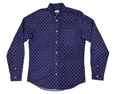 Elwood Men's Long-sleeve Shirt Size Medium Blue Patterned Button Down Collar - Image 1 of 4