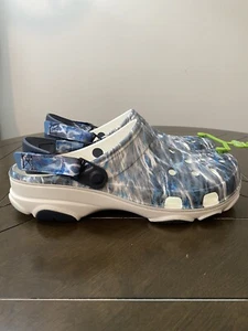 Crocs Mossy Oak Fishing Elements All Terrain Clog Shoe Size 12 Men’s Blue White  - Picture 1 of 11