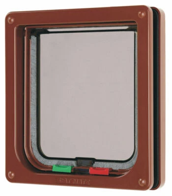 Pet Mate Locking Cat Flap Brown 4 Way Lock 309B - Secure Microchip Pet Door - Image 1 of 3