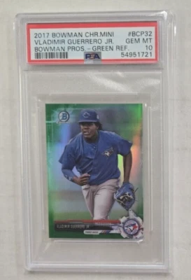 Bowman 2017 cromo verde brillo mini Vladimir Guerrero Jr/99 BCP32 PSA 10 GEMA Foto 1 de 2