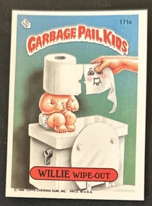 1986 Topps Garbage Pail Kids GPK Series Willy Wipe-Out Sticker Card #171A VG O/C - Picture 1 of 2