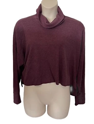 American Eagle Recortado Acanalado Cuello Alto Púrpura Alto Bajo Para Mujer Talla X-Grande Foto 1 de 4