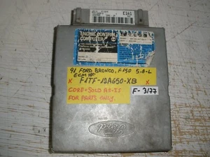 *1991 BRONCO , F150 5.0-L ECM # F1TF-12A650-XB CORE *NON-WORKING* (F-3177:W1F7) - Picture 1 of 2