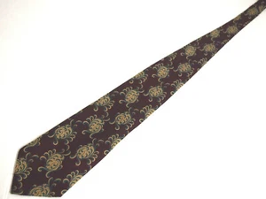 Giorgio Armani Mens Necktie Tie Burgundy Red Yellow Geometric 100% Silk 58" - Picture 1 of 4