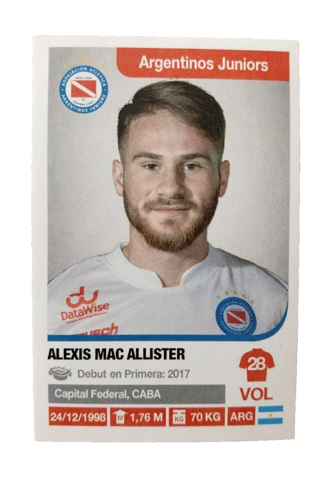 Alexis Mac Allister Rookie First Sticker 2018 Panini Argentina-Liverpool United - Image 1 of 4