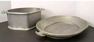Vintage Sammlerstück Requisite Wächterdienst Zinn Metall 2 Stück Servierset Schüssel - Bild 1 von 9