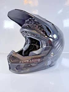Fly Racing Formula Helmet Carbon Youth Large YL Black Rheon MX ATV UTV Motocross - Picture 1 of 19